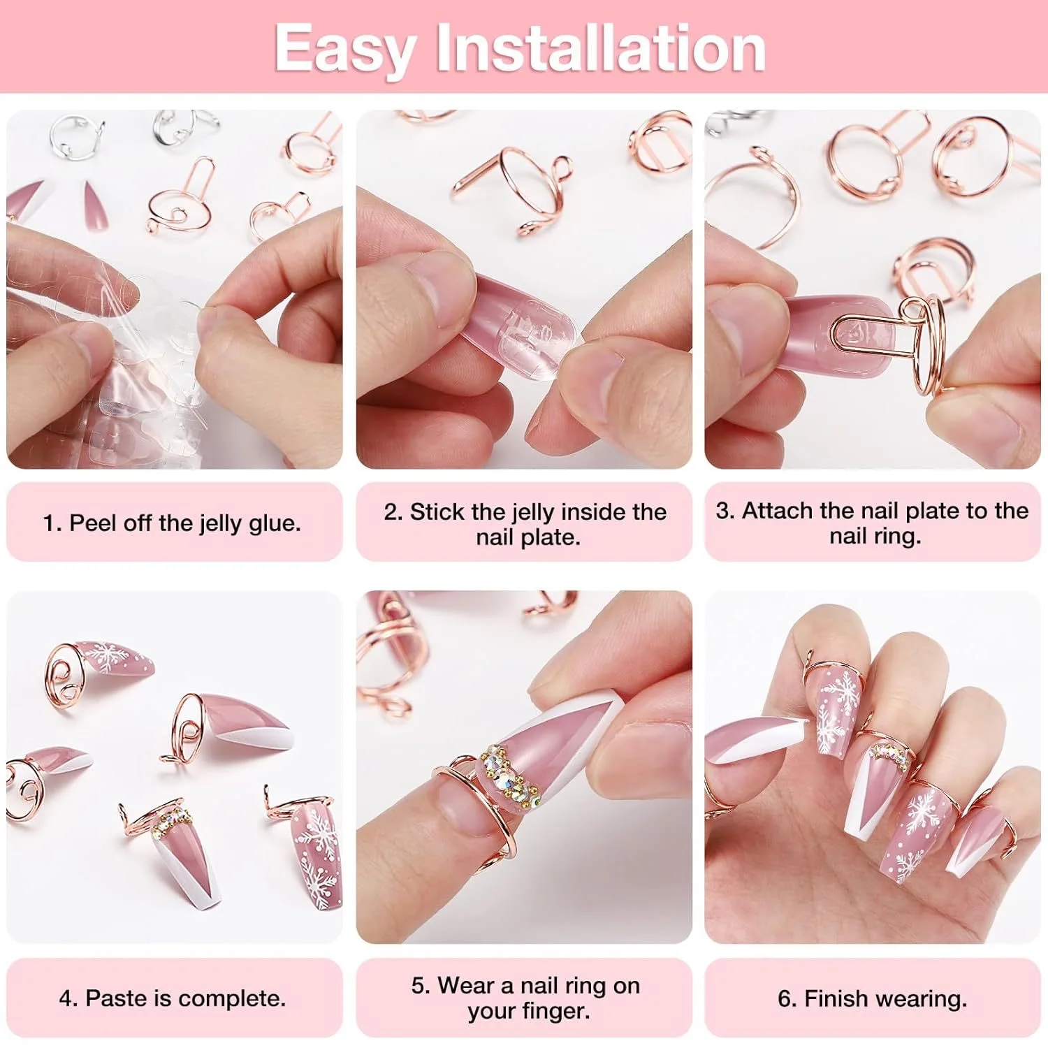 New 10 Pieces Sets Thin Nail Rings Daily Fingertip Protective Cover Trendy Ring Jewelry Gift to Girlfriend Manicure 3 Colors view 4