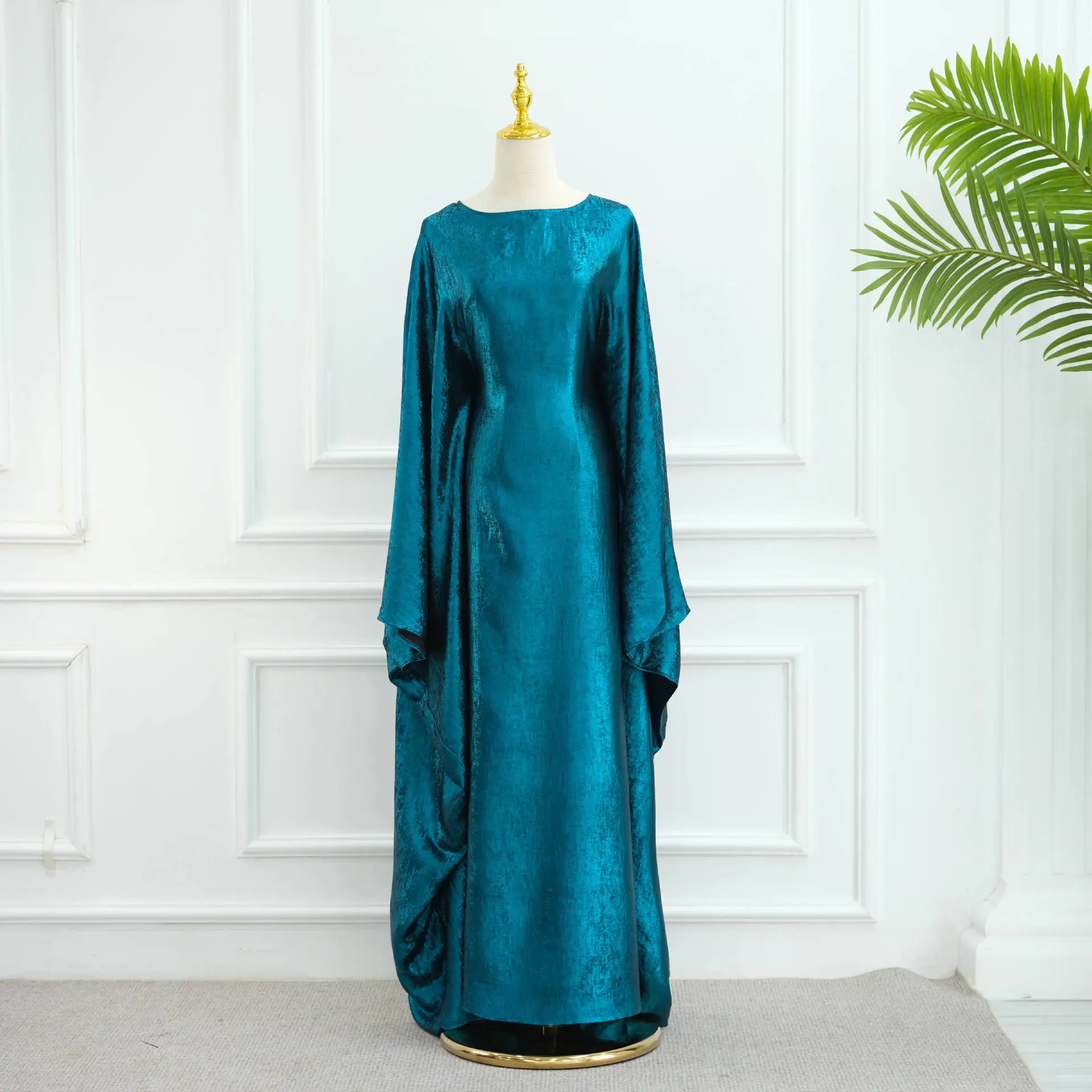 

Modest Elegant Graceful Banquet Abaya Batwing Dress Luxury Shining Dubai Saudi Design Robe Custom Woman Clothing for Women L229