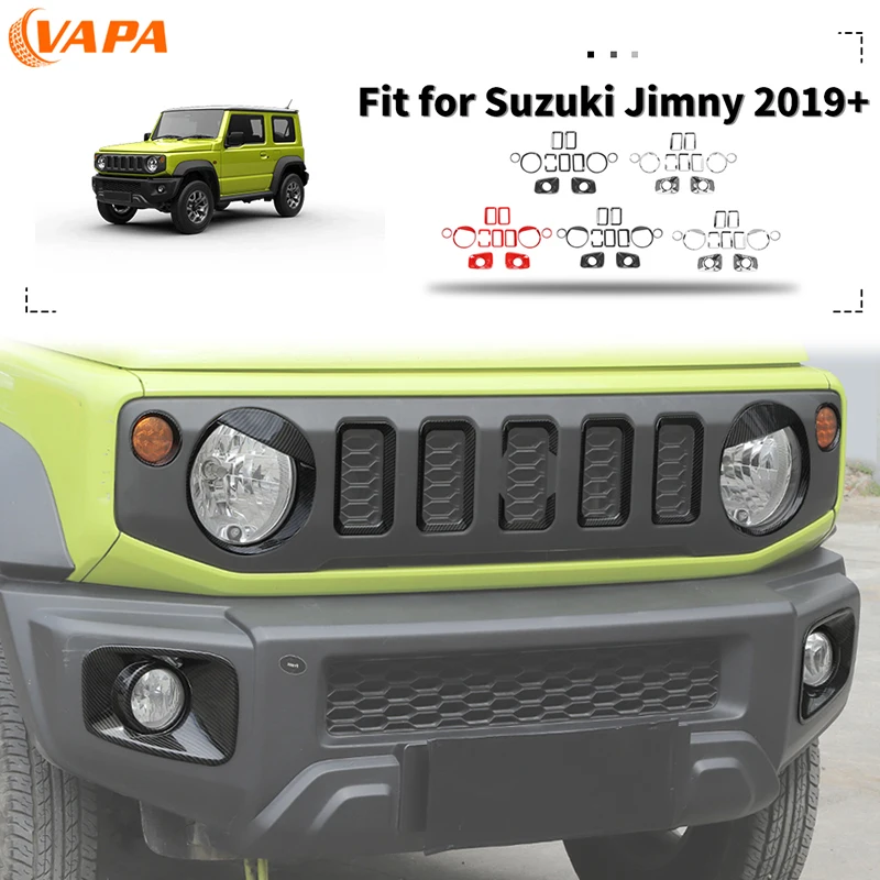 

Front Turn Light Ring Cover Fog Light Headlight Lamp Trim Grille Decorative Ring for Suzuki Jimny 2019 Up Exterior Accessories