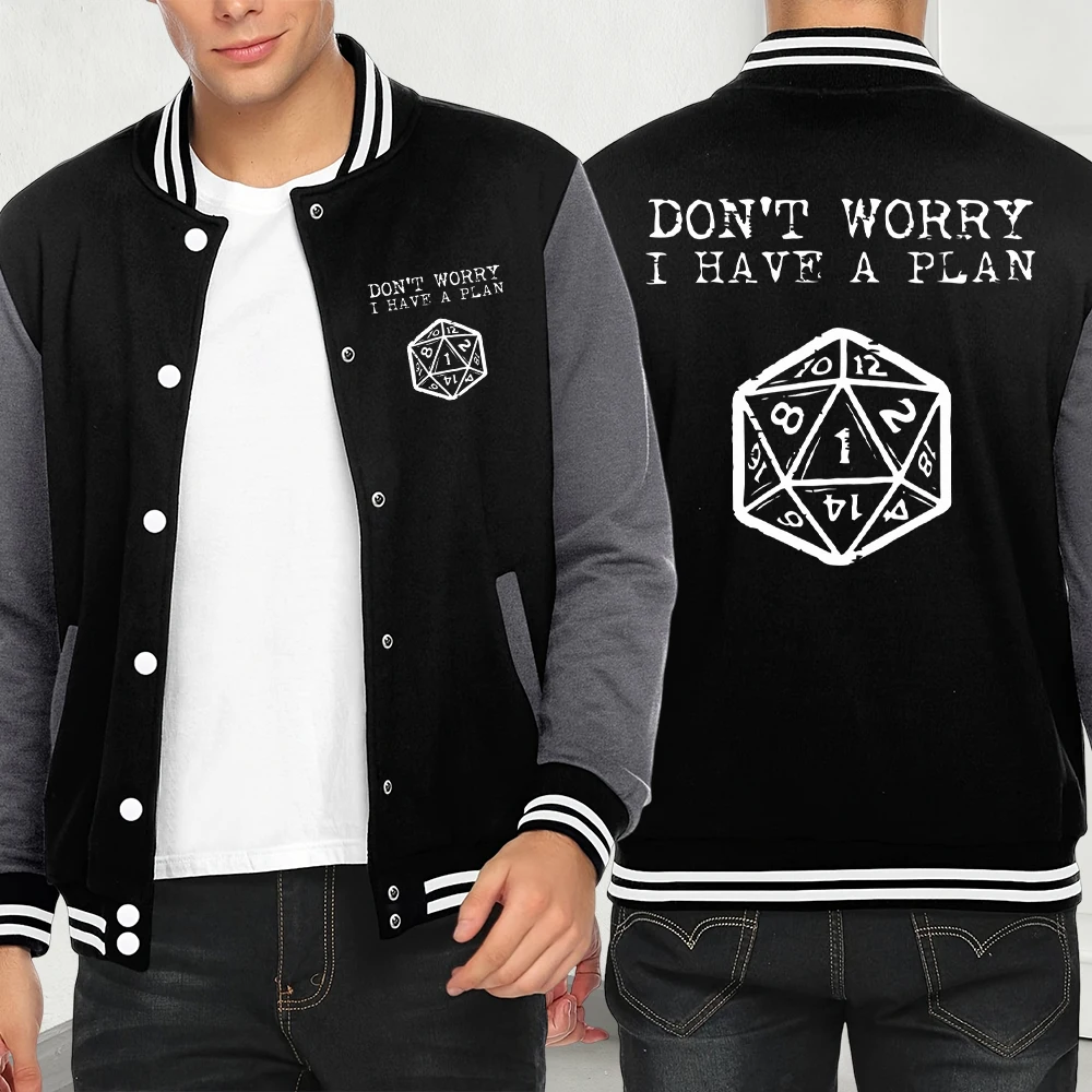 

Don'T Worry I Have A Plan Print Jackets Men Hip Hop Personality Fashion Street Clothes Fleece Pullover Y2K Menswear Autumn Coat