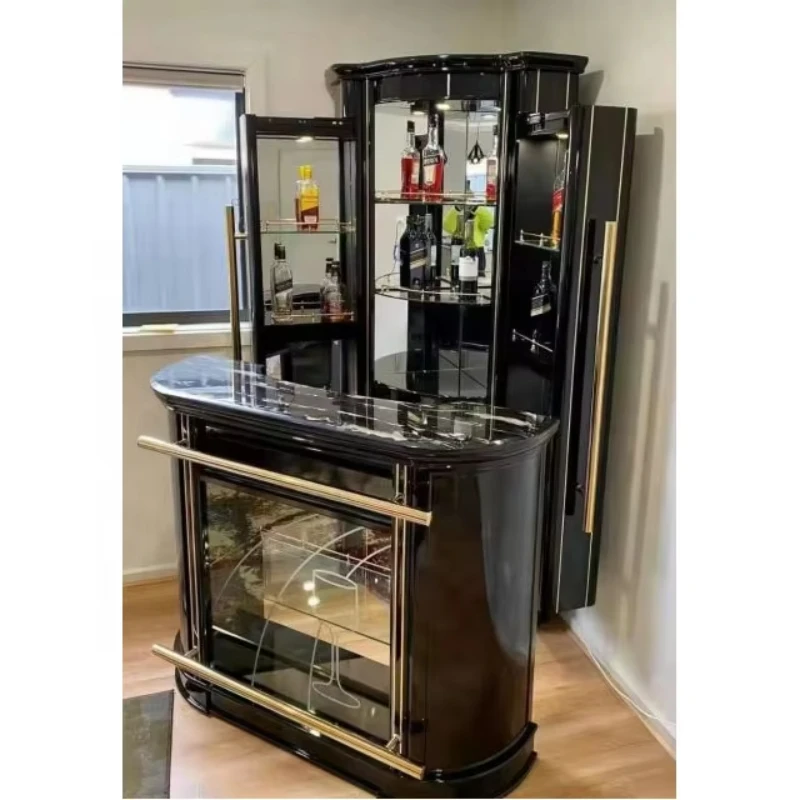 

Modern stainless steel wood glass display cabinet can be expanded classic picture 1 set of home living room dining furniture