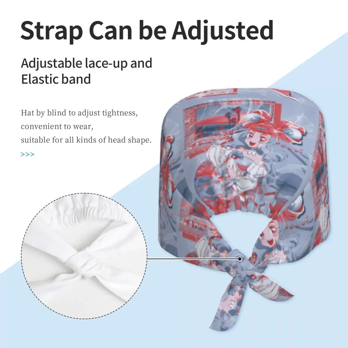 مخصص جميلة C-علاج قبعة العمل القبعات الجراحية النساء الرجال الحلو الملاك غرفة العمليات قبعة قبعة التمريض مختبر يعمل قبعة #3