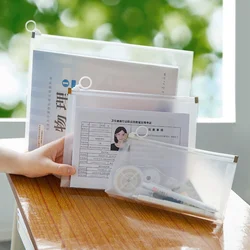 1Pcs A4/A5/B6 Waterproof Zipper Pouch Clear Document Bag Book File Folders Stationery Pencil Case Storage Bags Puzzles Organizer