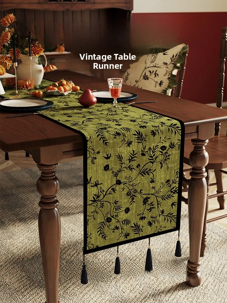 

Антикварная китайская скатерть-фартук, водонепроницаемая, роскошная, длинная, для чайного столика, чехол для тумбы, текстиль для дома, декор для стола