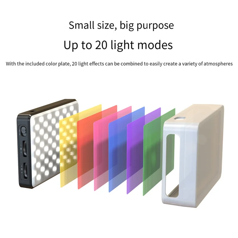 RGB LED الهاتف Selfie Light 3000Mah بطارية قابلة للشحن فيديو ملء الضوء RGB فيديو ملء الضوء LED فيديو ملء الضوء