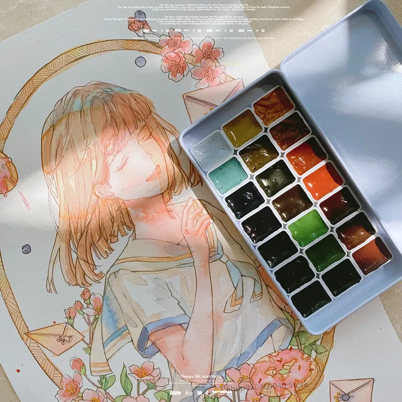 

Подарочная упаковка для ногтей Holbein morand, 21 цвет, цвет акварель, набор краски для чистки