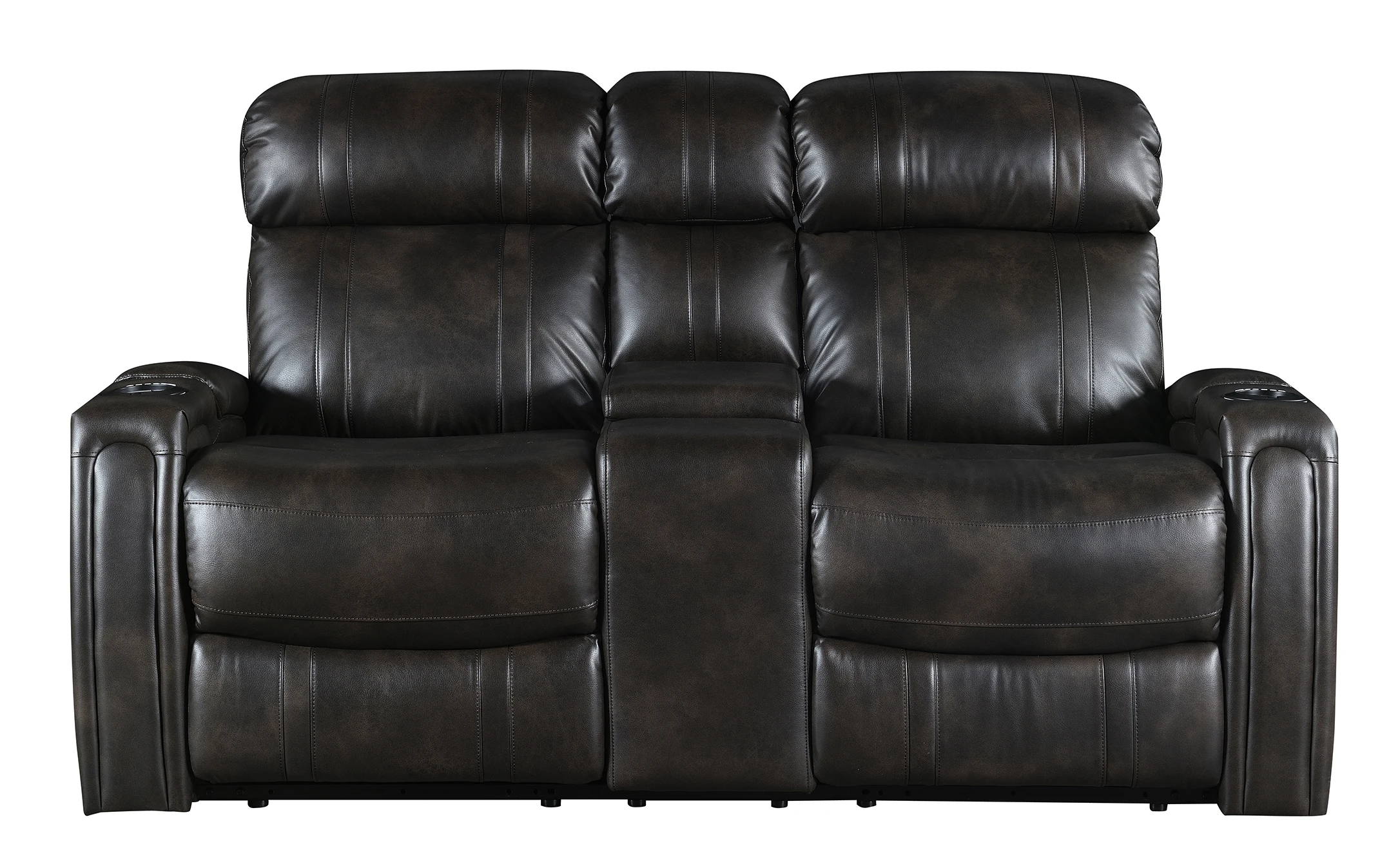 #Luxury Leather Loveseat Double Chair 2 Seater Recliner Sofa