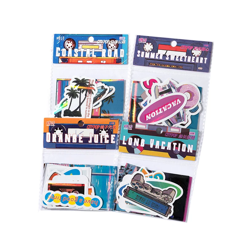 15Pcs Retro City Pop Stickers Decoration Scrapbooking DIY Diary Album Journal Hand Account Kawaii School Stationery