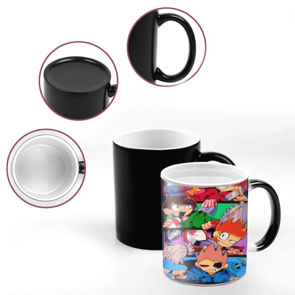 Cartoon Cute Eddsworld Anime Coffee Mugs And Mug Creative Color Change Tea Cup Ceramic Milk Cups Novelty Interesting Gifts