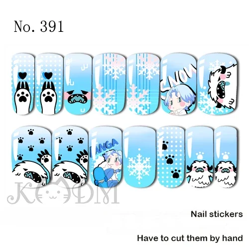 REKI Chinen Miya SNOW Sakura pegatinas de uñas Anime lindo Chibi calcomanías de uñas necesitan cortar a mano accesorios de uñas arte de dibujos animados