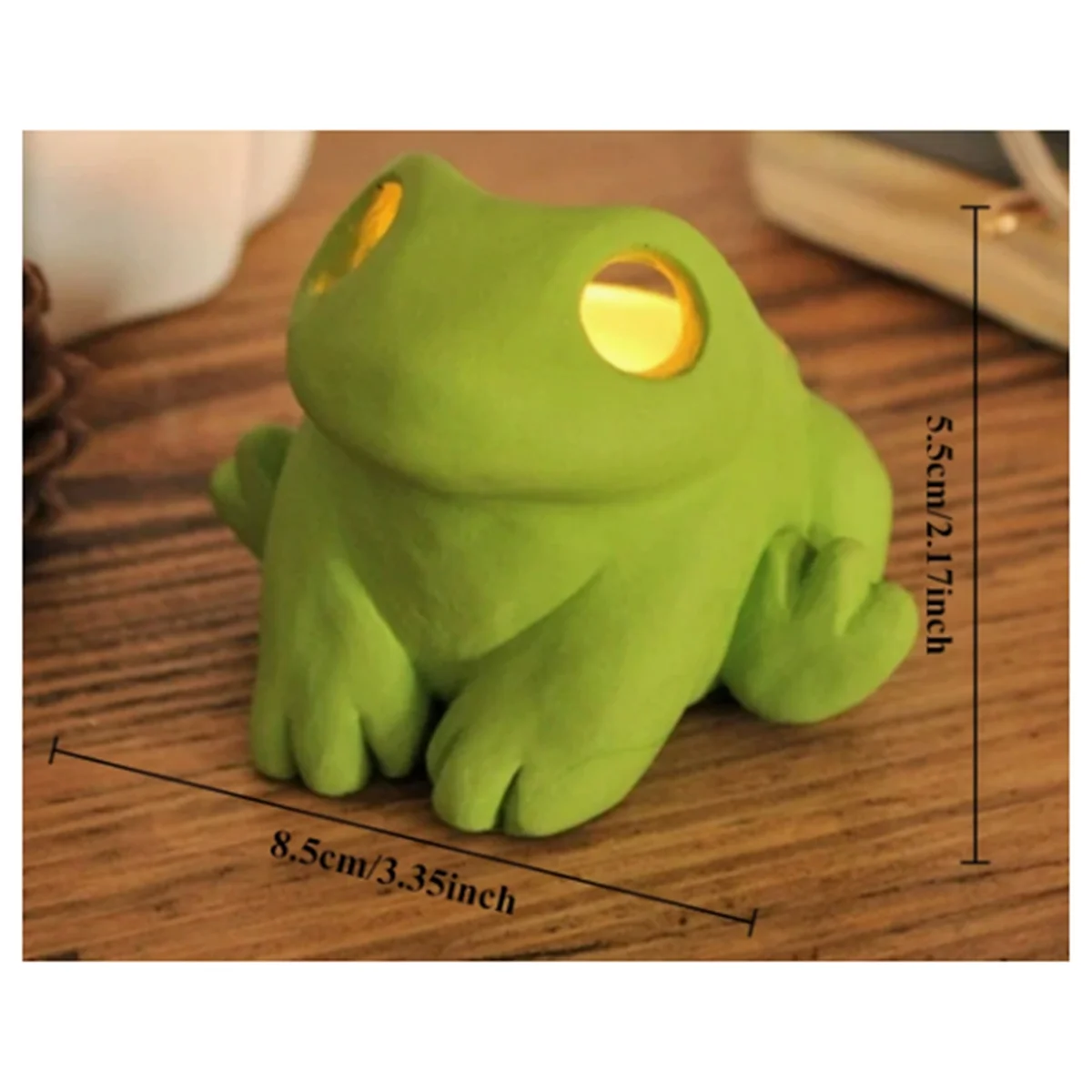

AA98 Frog Candle Holder Table Centerpiece Decor Big-Eyed Frog Candlestick Holder Tabletop Tea Light Candle Stand