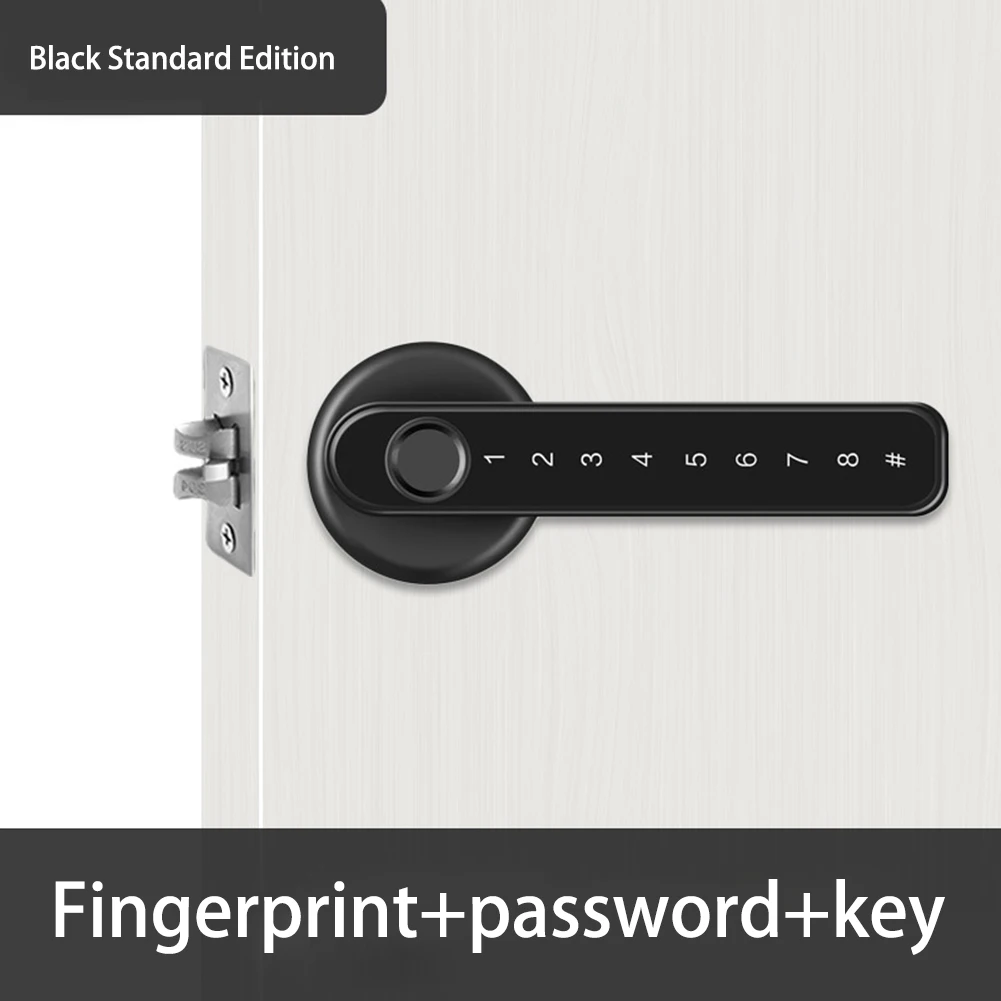 For Bedroom For Left And Right-handed Doors Fingerprint Door Lock Bedroom Office Lock C-class Lock Core Multiple Unlock Options