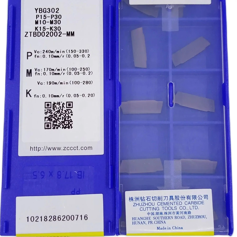 

ZCC ZTBD02002-MM YBG302 YBG205 YBG202 YB9320 Turning tools insert for processing steel，stainless steel and cast iron 10pcs/box