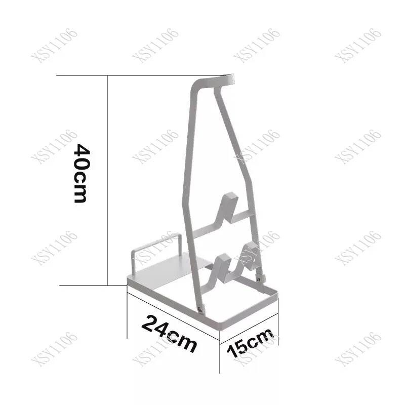 No Drill Vacuum Cleaner & Mop Storage Rack Wall Mounted Household Organizer Bracket Shelf