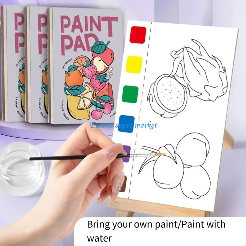 090B Watercolor Painting Book Travel Pocket Watercolor Kits Watercolor Coloring Books
