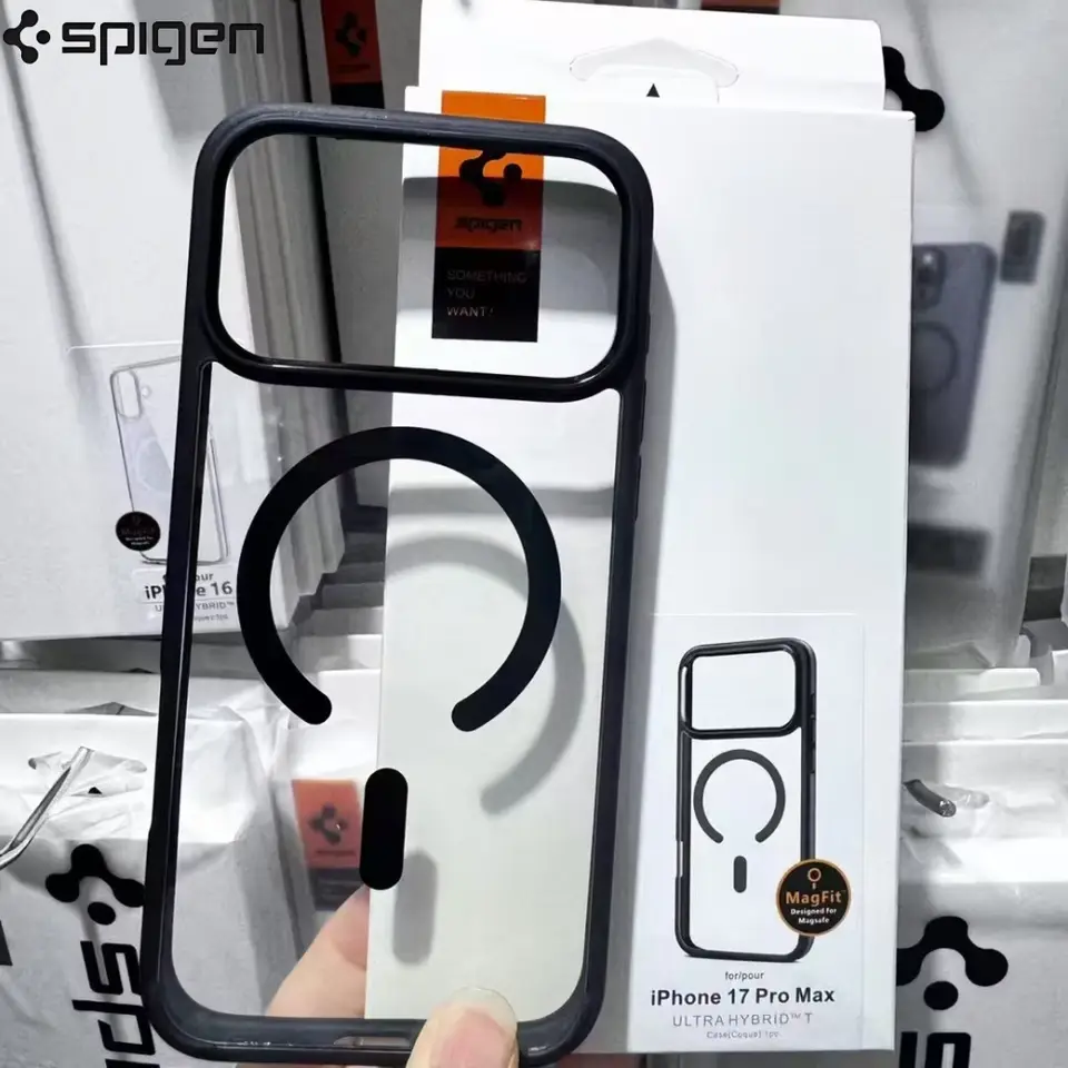 غطاء مغناطيسي شفاف Spigen لماجسيف ألترا هايبرد أكريليك لآيفون 18 16 15 14 13 12 17 برو ماكس 18Pro