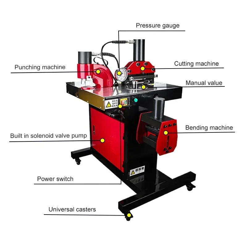 

Гидравлический станок для штамповки и резки Dhy-200 «три в одном», макс. 200x12 мм, машина для изготовления шин медных прутков