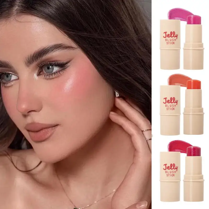 Jelly Tint Pure Blush Glanzende Rouge Lippenstift Hydraterende Hydraterende Wang Lip Multi-Use Balsem Stick Draagbare Cosmetische Make-Up Blus