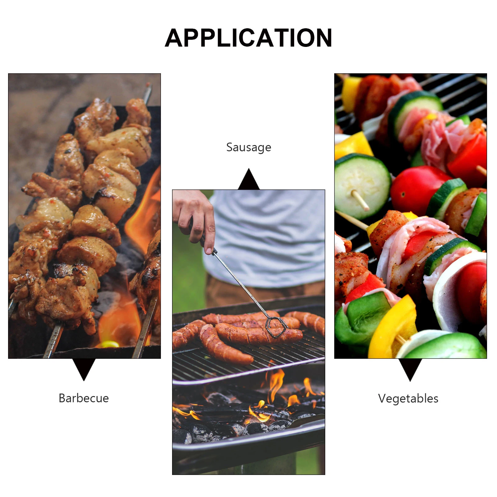 

12 Pcs BBQ Tool Set 304 Stainless Steel Barbecue Skewers Forks Camping Party Grill Accessories Kitchen Barbecue Tools