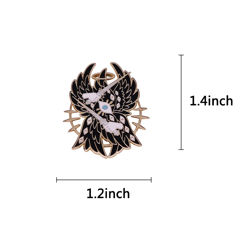 Seraphim enamel pin Christian angelology brooch badge Backpack Collar Pins Hat Jewelry accessories