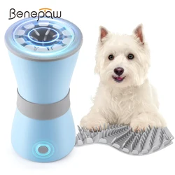 Benesaw Dog Paw Cleaner elektryczny USB akumulator łapa mycie puchar przenośny szczeniak zwierze domowe podkładka pod stopy miękki silikonowy szczotka do pielęgnacji