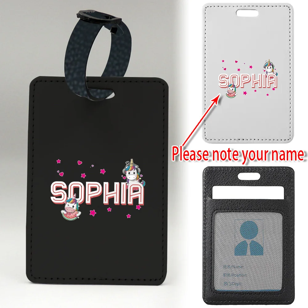 

Customized Name Baggage Tag Luggage Tag PU Airplane Pass Identifier Label Suitcase Name Card Address Holder Boarding Label Strap