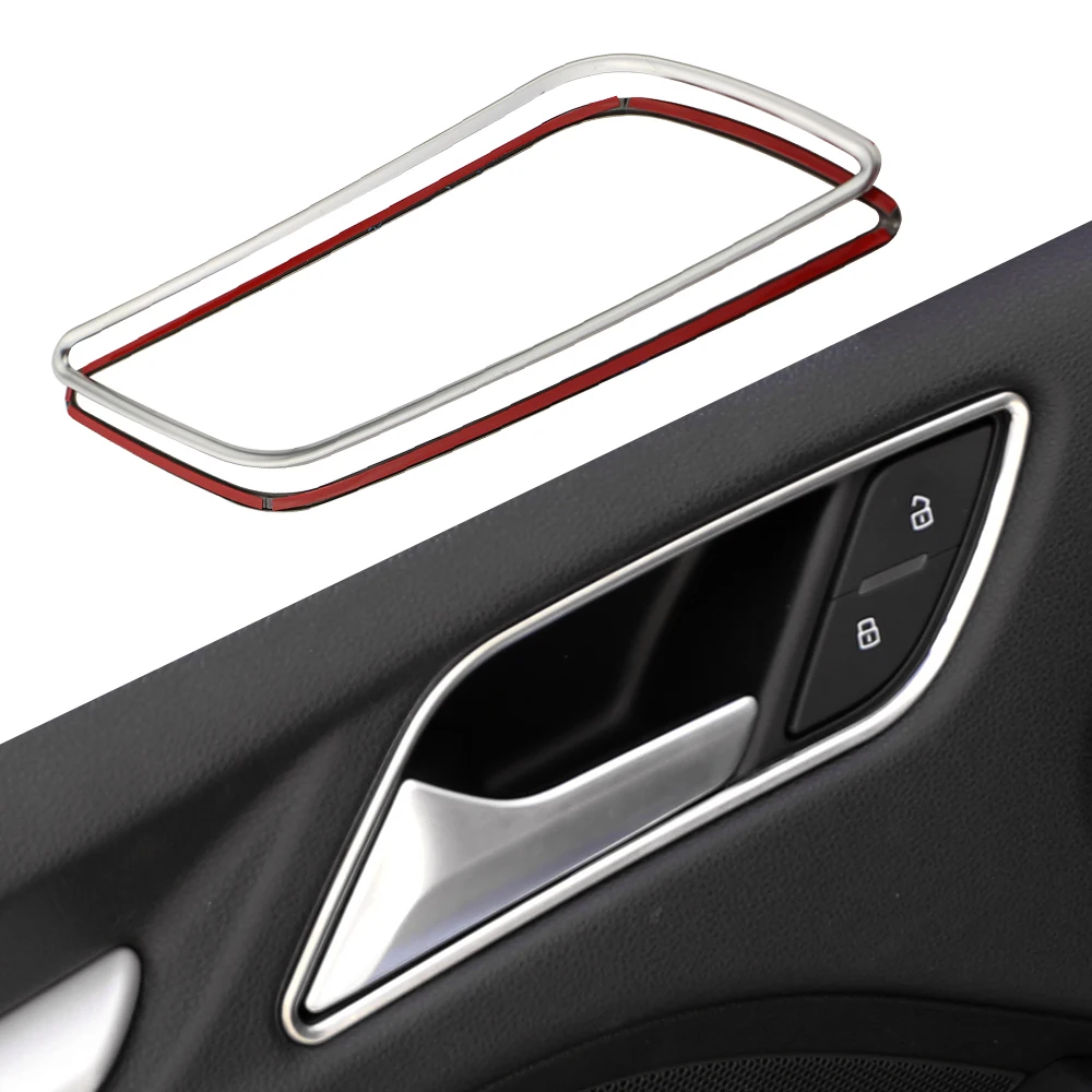 4Pcs Stainless Steel Car Inner Door Handle Cover Frame Sticker for Audi A3 8V 2013 2014 2015 2016 2017 2018 2019 Accessories