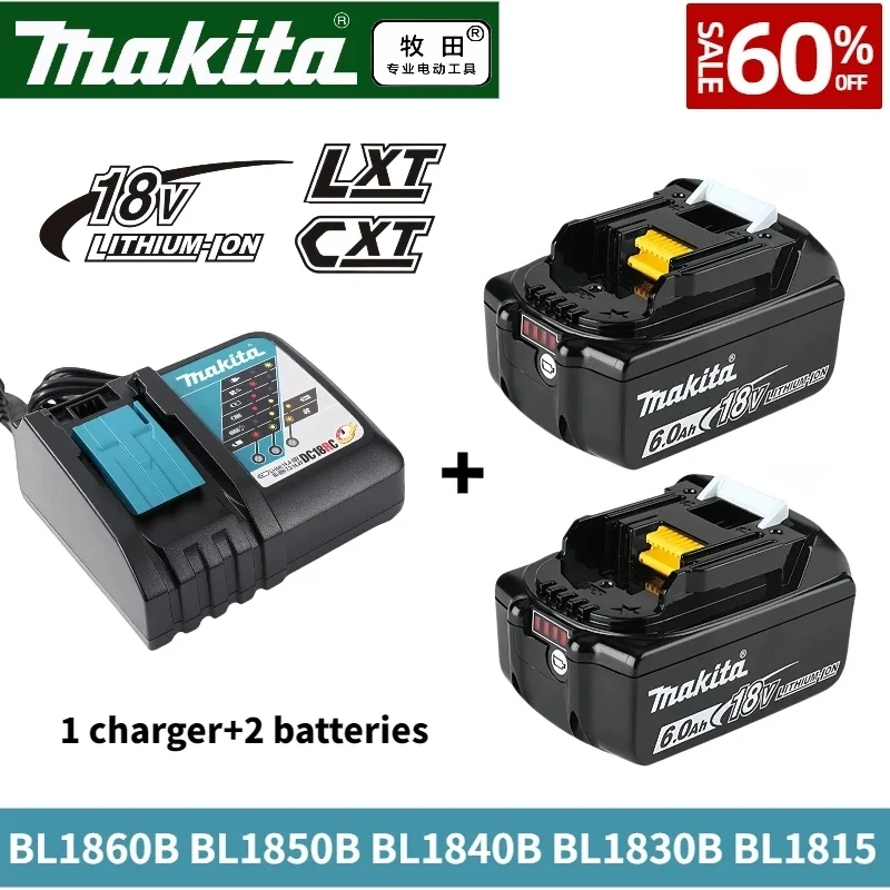 

100% Authentic 18V Makita 6Ah/5Ah/3Ah Lithium for Makita 18V Battery BL1840 BL1830B BL1850B BL1850 BL1860 BL1815 LXT400