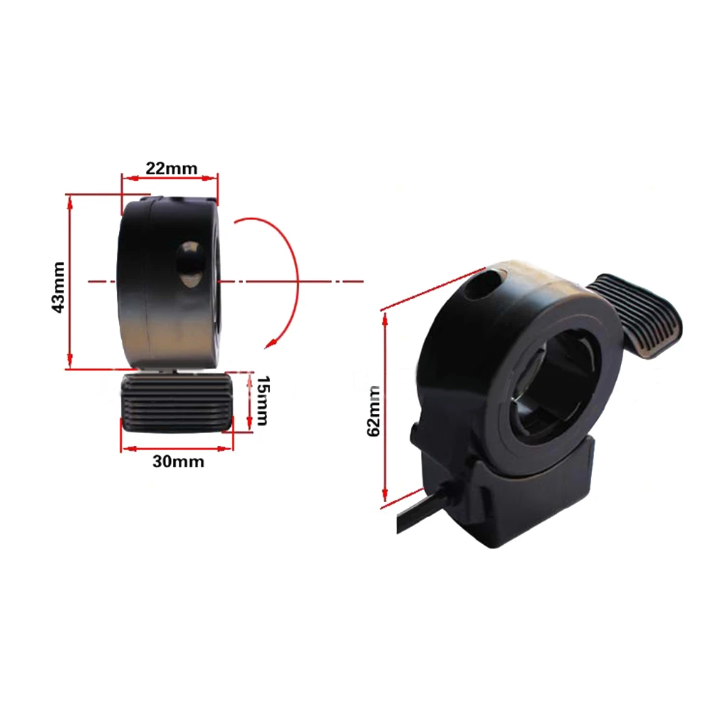 

-20°C~ 60°C 1 Pcs High Quality Thumb Throttle Electric Bicycle 5 Pins 5v Bicycle Left Right Speed Control Signal