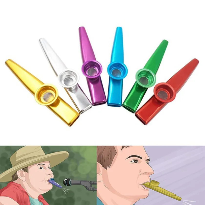 Metal Kazoo Harmonica Mouth Flute Kids Party Gift Musical Instrument Professional Performce Diaphragm Guitar Ukulele Lovers