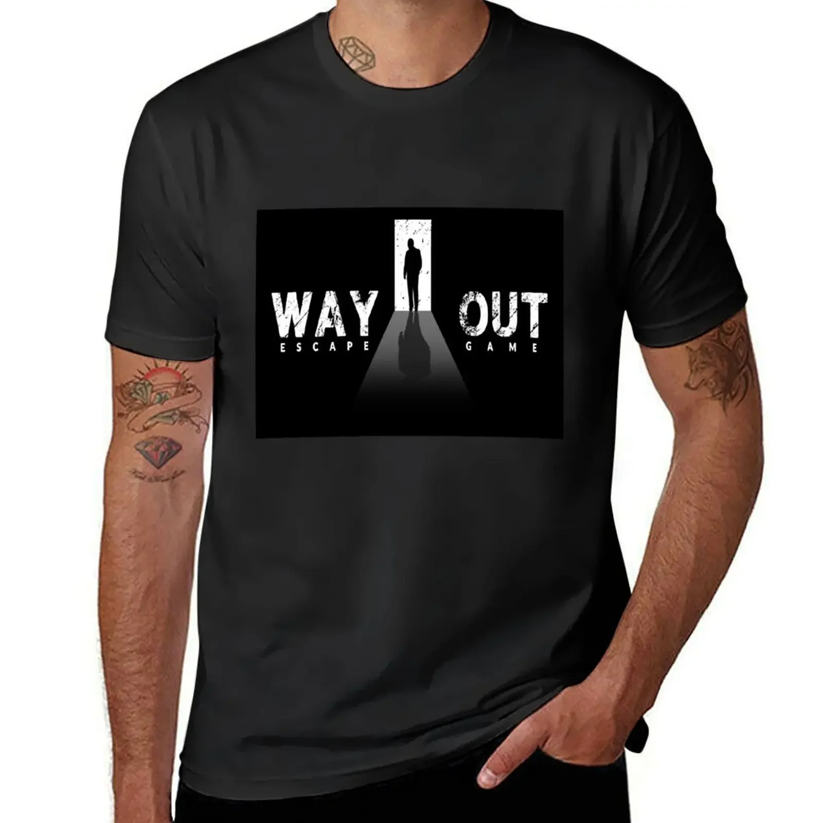 Way Out - Escape Game T-Shirt topping basketball graphic tees vintage anime shirt mens graphic t-shirts big and tall