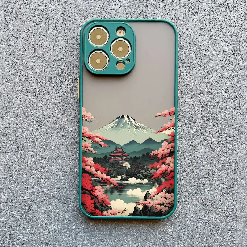 Japanische ästhetische Mount Fuji Handyhülle für iPhone 17 16 14 11 Pro Max 13 12 Pro Max Mini 16 15 Plus XS XR stoßfeste Abdeckung – Detail 7