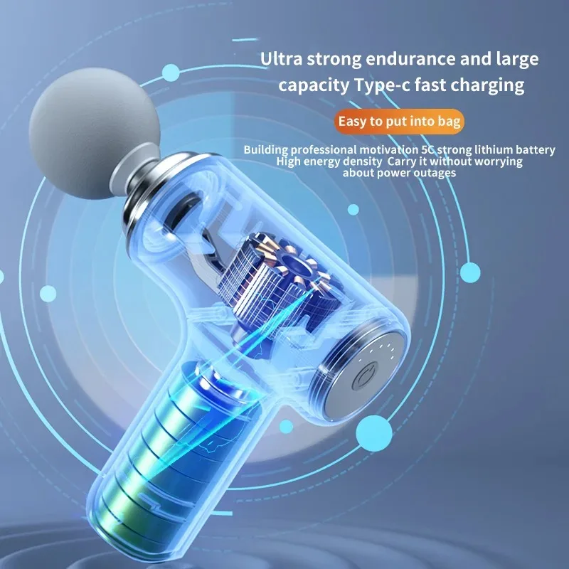 Rechargeable Wireless Vibration Massage Gun Muscle Relaxation Massager Mini Professional Fitness Portable Electric Fascia Gun