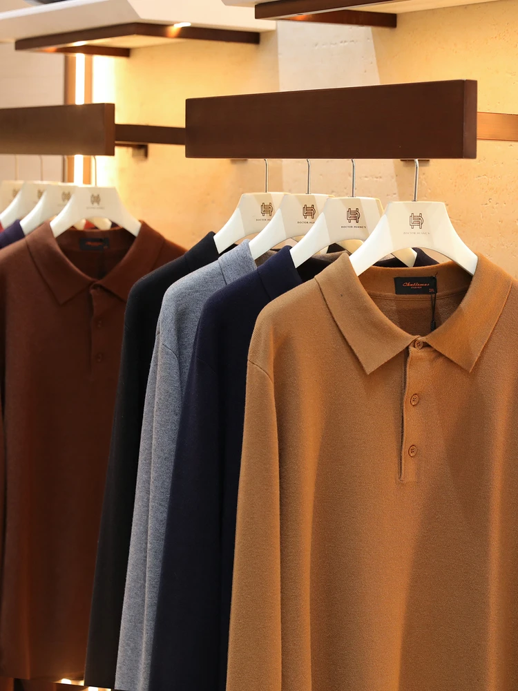 

Вязаная мужская кофта с длинным рукавом, 480 г, из смесовой шерсти, для многослойных образов, повседневная, комфортная, осенне-зимняя, новинка