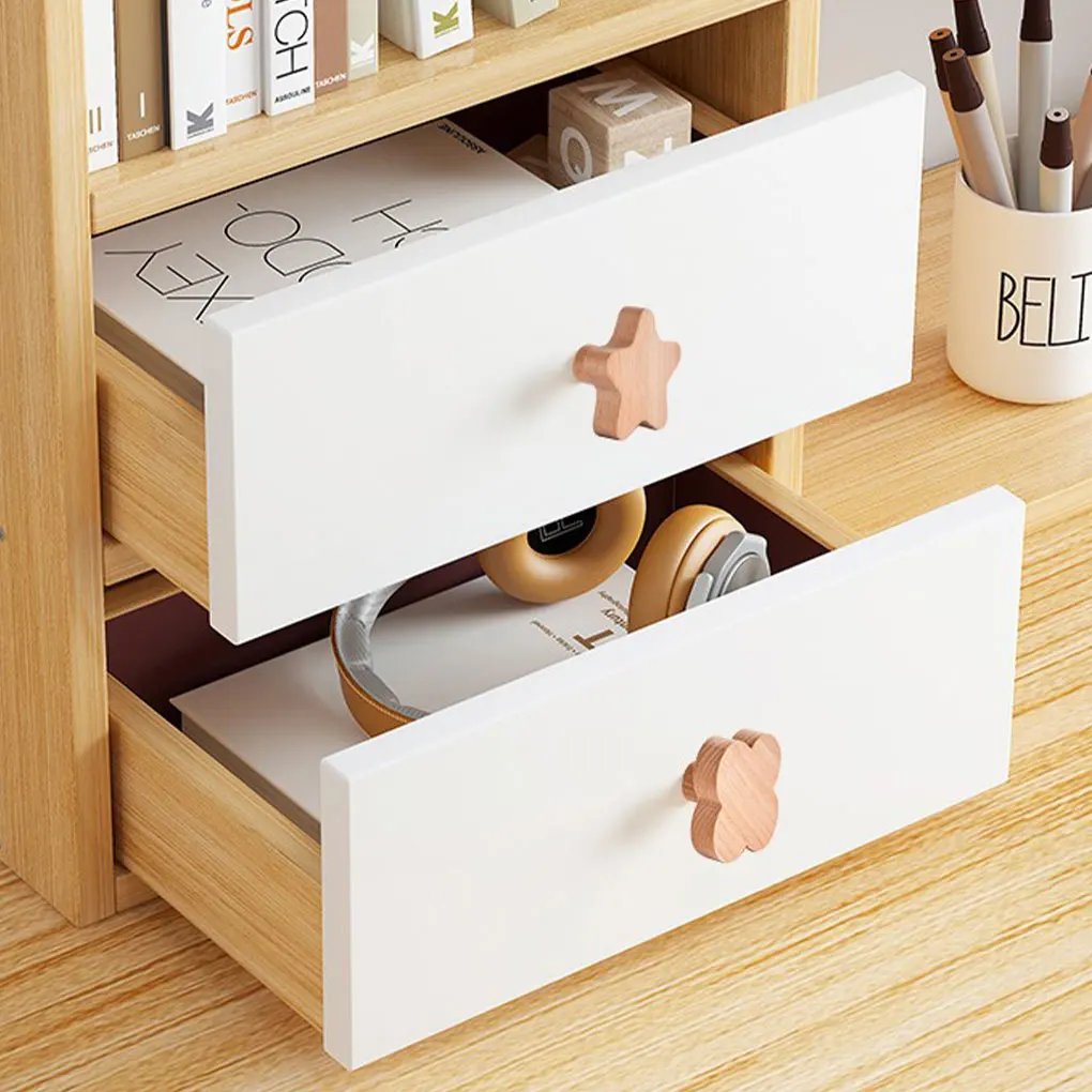 Wooden Furniture Handles Durable Wood Home Decoration Cartoon Wood Cabinet Knobs Set With Screws