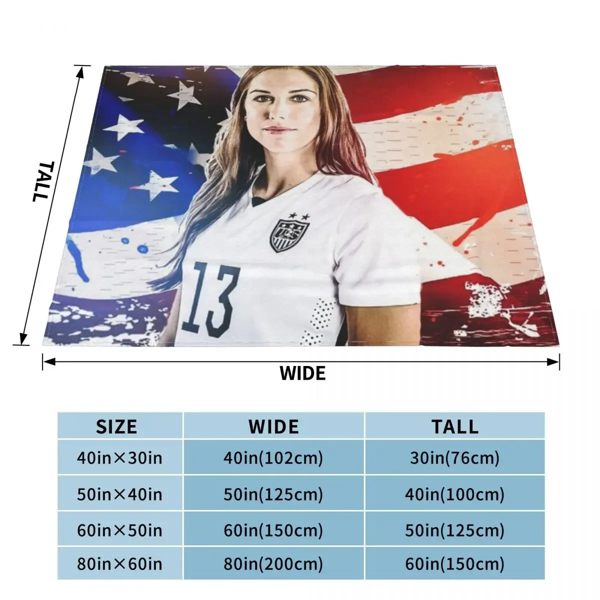 أليكس مورغان بطانية رمي فاخرة ، بياضات سرير ، رسم توضيحي ، سميكة #2