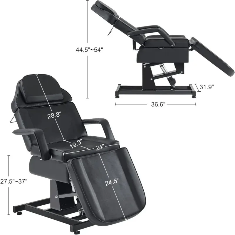 Tattoo Table Electric Tattoo Chair for Client Electric Facial Bed for Esthetician Tattoo Bed with 3 Motors Adjustment MQAM