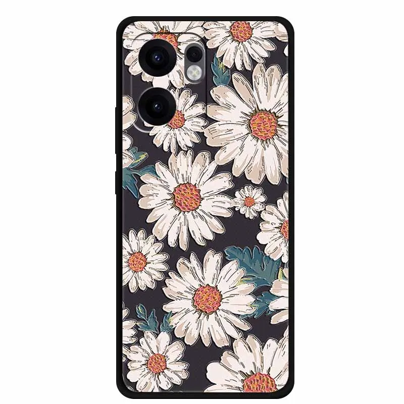 حافظة مزخرفة ثلاثية الأبعاد لهاتف OPPO Reno 14 5G حافظة هاتف Reno14 Coque زهرة مقاومة للصدمات من السيليكون غطاء خلفي ناعم لهاتف OPPO Reno 13F 14F #5