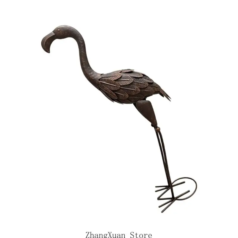 Gartenvogelstatue aus Eisen mit überlappenden Körperteilen für die Hofpräsentation 3XUF – Detail 10