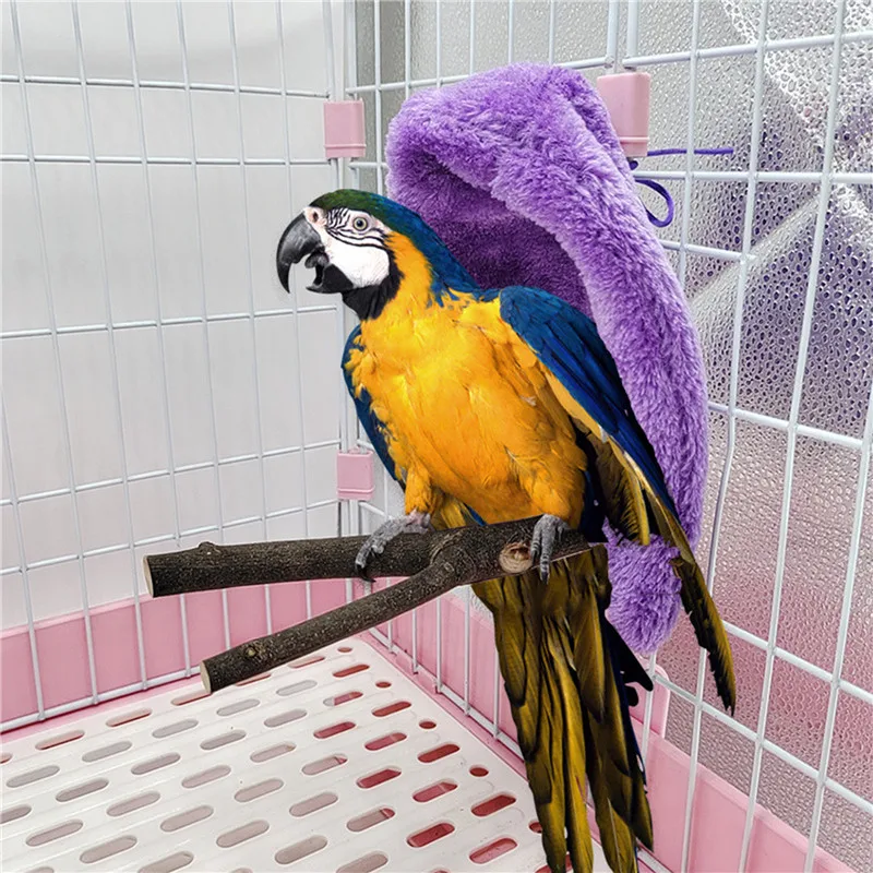 Warm Bird Shawl Nest Corner Parrot Blanket Pet Small Animal Hanging Tent Cage Decoration For Parakeet Lovebird Cockatiel Winter