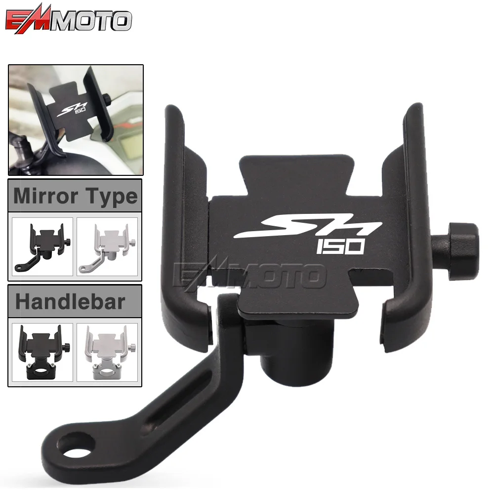 

Motorcycle Accessories Universal Aluminum Handlebar GPS Stand Bracket Mirror Mobile Phone Holder For HONDA SH150 SH 150 sh150