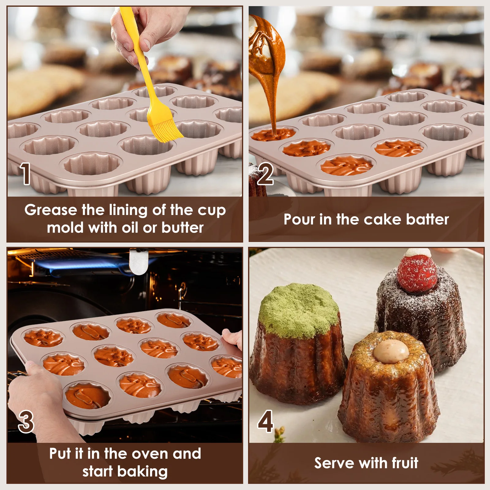 Cannele Kalıbı Kek Tavası 6/9/ - Kitchen And Baking Equipment incelemesi ve fiyatı
