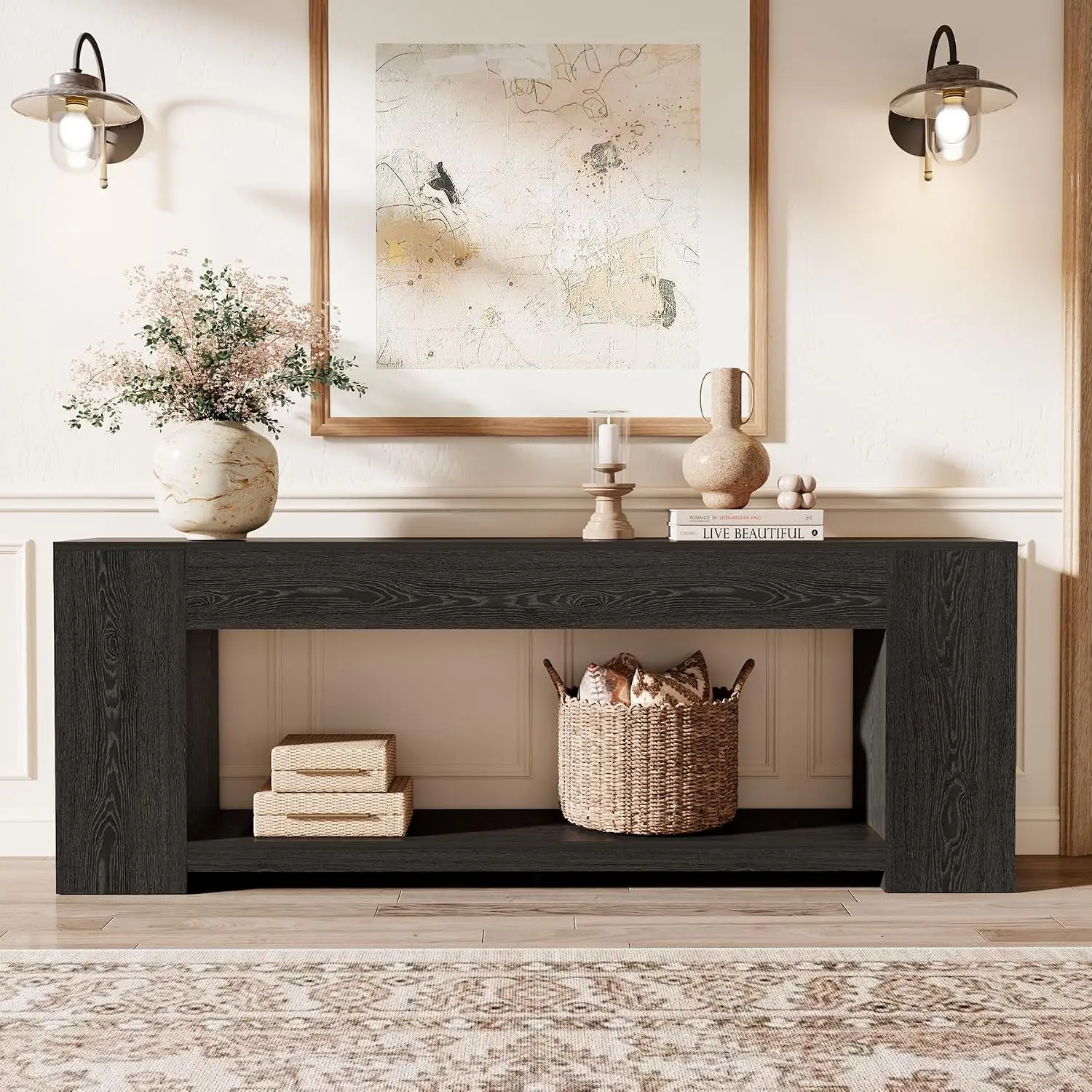 Extra Long Black Console Table, 86 Inch Sofa Tables