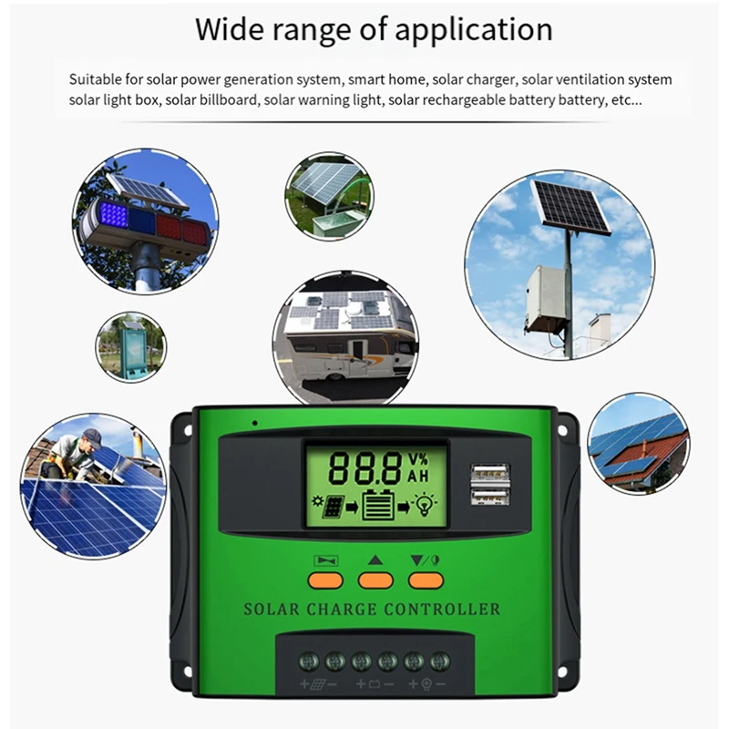 1 PCS 30A PWM Solar Charge Controller Green 12V 24V Auto Adapting Lead Acid Lithium Battery Charging For Solar Panel Regulador