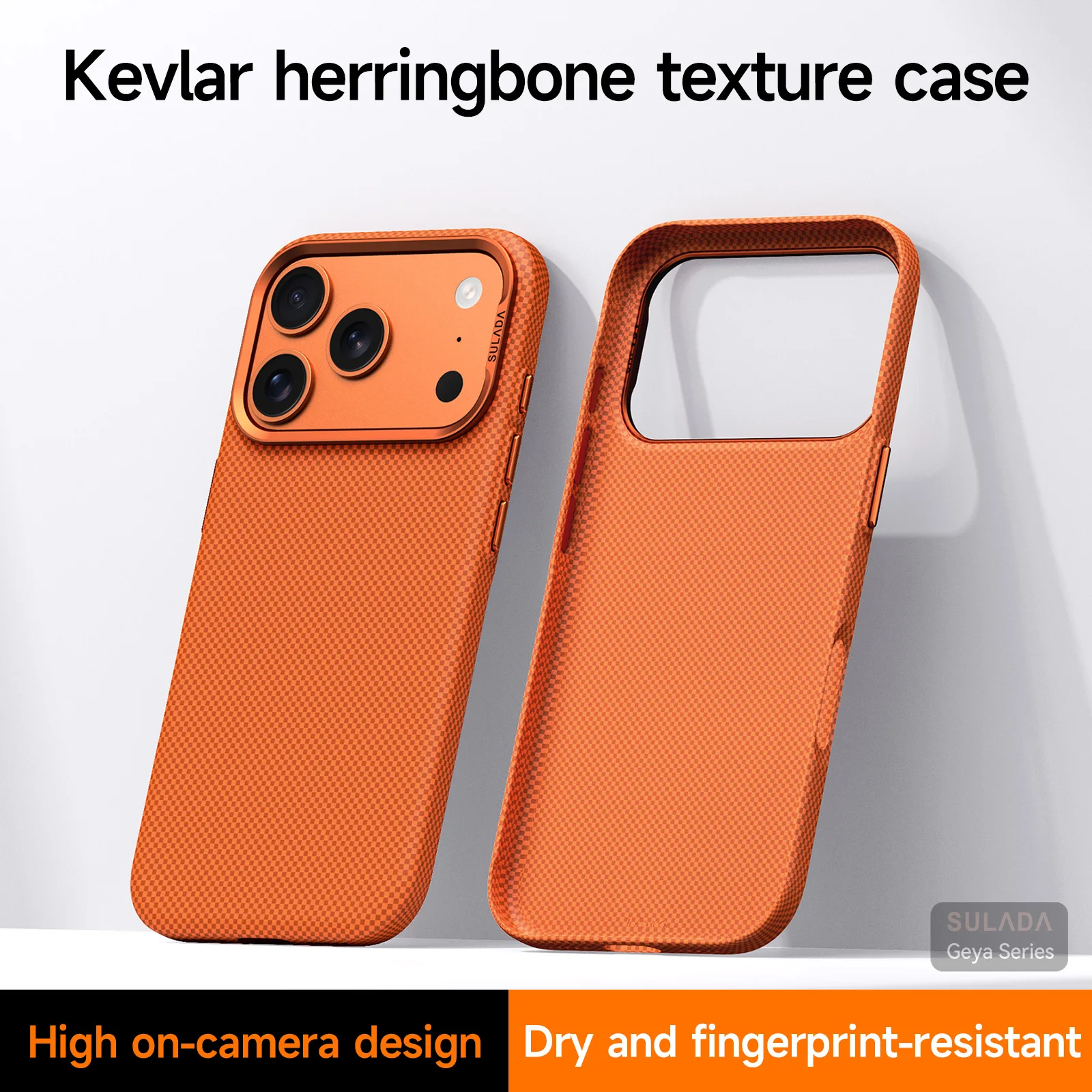 

Checkered Pattern Phone Case for iPhone 17 Pro Max 16pro Independent Alloy Button&Higher Lens Frame Slim Protective Hard Cover