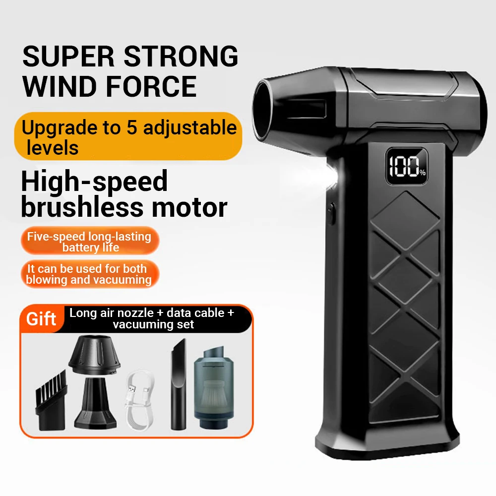 800000RPM Turbofan High Power Jet Fan Brushless Motor Variable Speed Dust Blower Cleaning Tool Air Duster Air Blower Handheld view 6