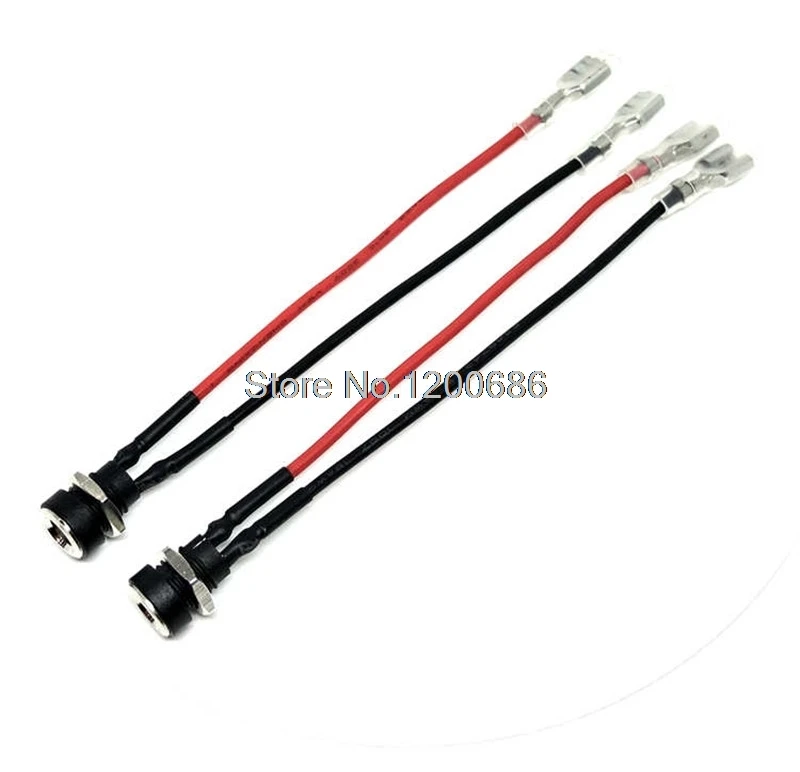 

20AWG 20CM 6.3 Female 2.1mm x 5.5mm female dc inlet jack panel mount wiring harness