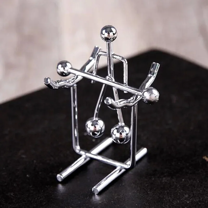 Mini Iron Man Metal Perpetual Balance Physics Science Pendulum Newton Cradle Tumbler Desk Toy Home Decor Miniature Figurines