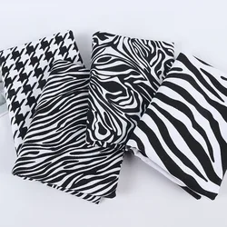 Zebra Printed Canvas Fabric,Thick Poly-Cotton for Clothing DIY Tablecloths Home Textile Products & Sewing Designer Cloth