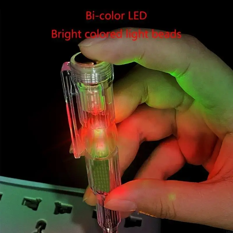 قلم اختبار كهربائي مع مفك البراغي اختبار محمول مقطع مع LED ألوان مزدوجة